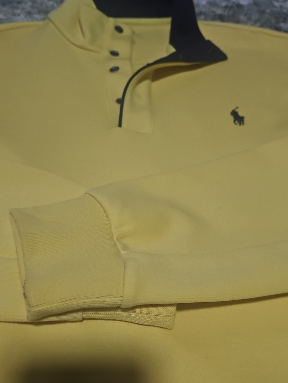 Double-Knit Quarter Snap Pullover yellow/blue
